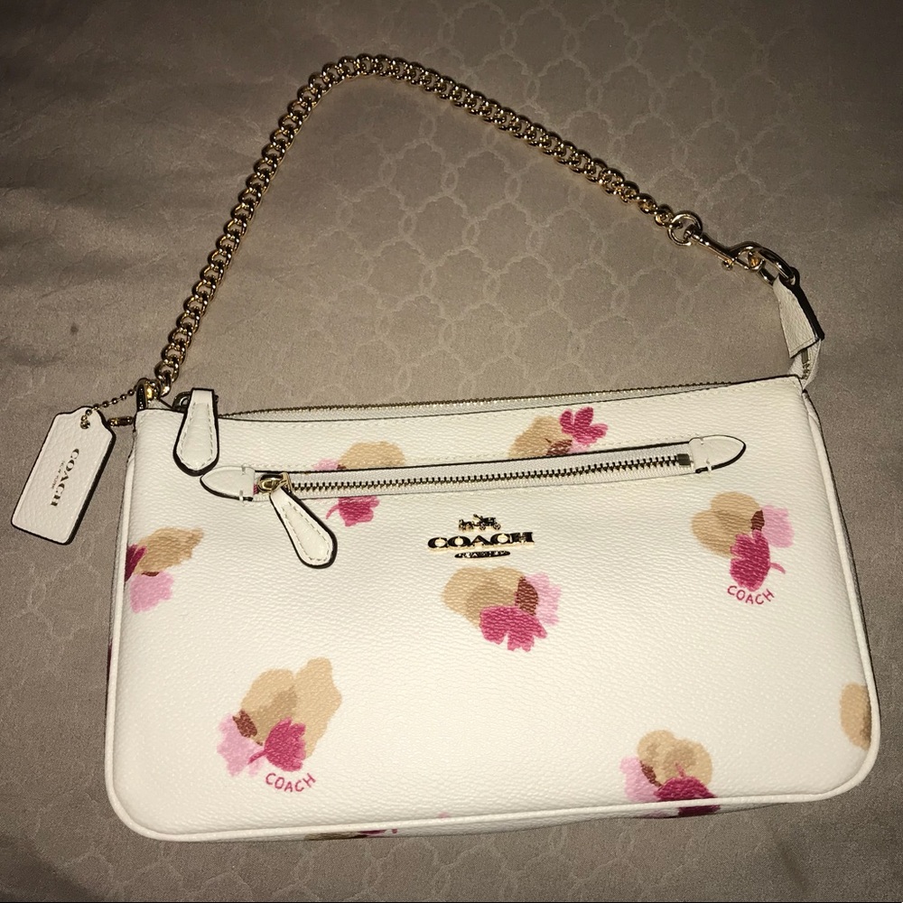 COACH -Wristlet floral print coated canvas